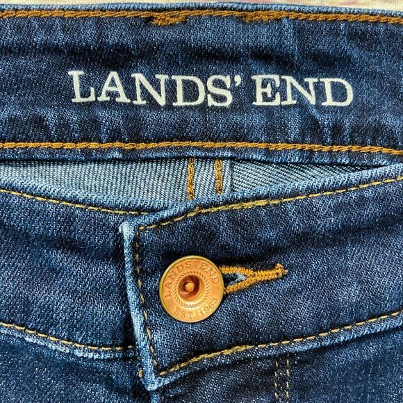 Lands End Womens Jeans sz 16W new Dark Wash Straight Trouser x28" Cotton Stretch - Picture 4 of 11